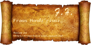 Frass Honóriusz névjegykártya